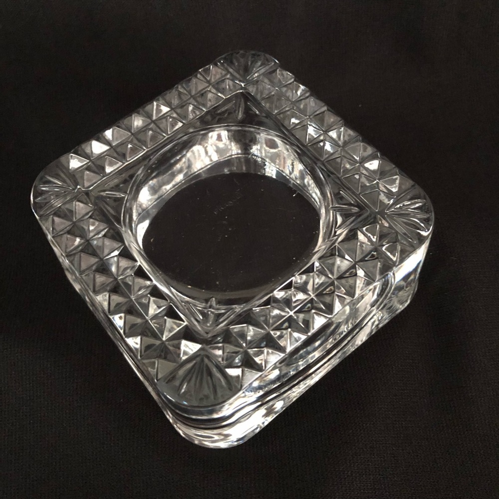Vintage French Cut Crystal Square Candleholder Repurposed Chic - Picture 2 of 5
